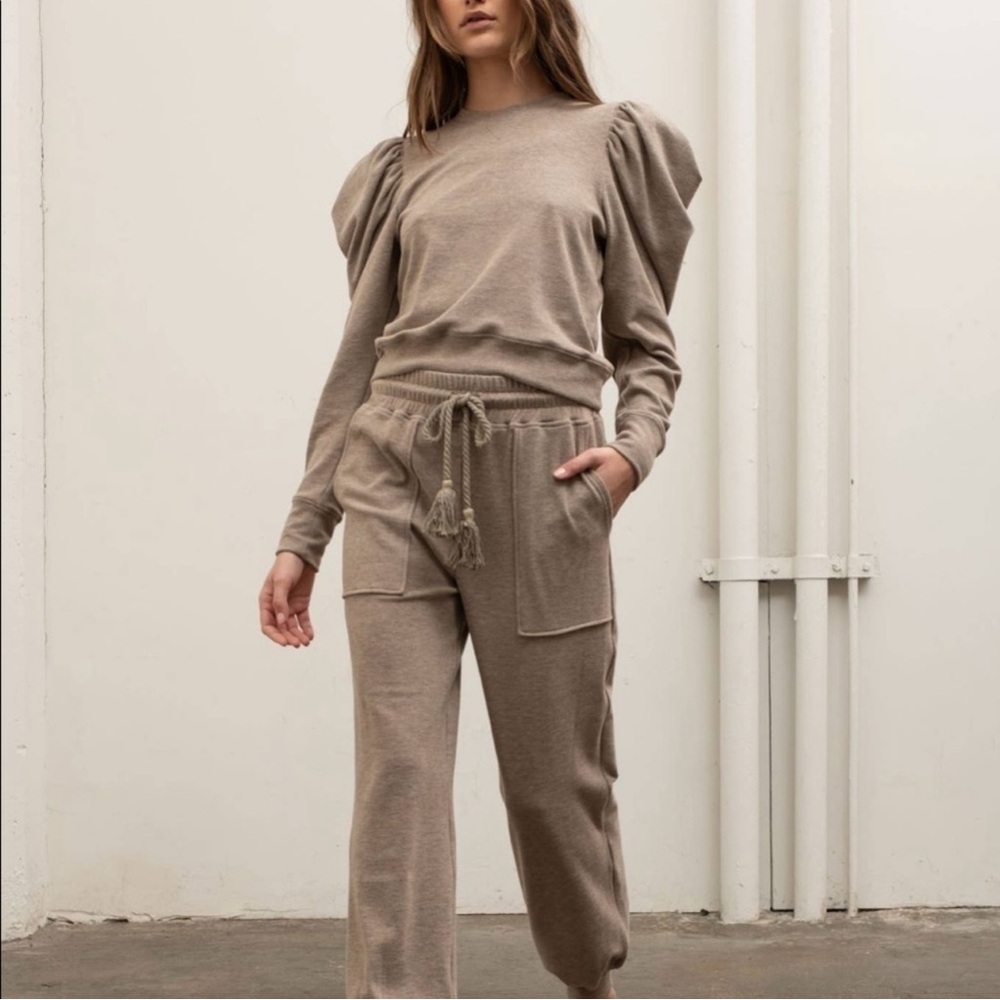 NWT Moon River Slouchy Knit Jogger Pants Size Large Rope Tassel Drawstring
